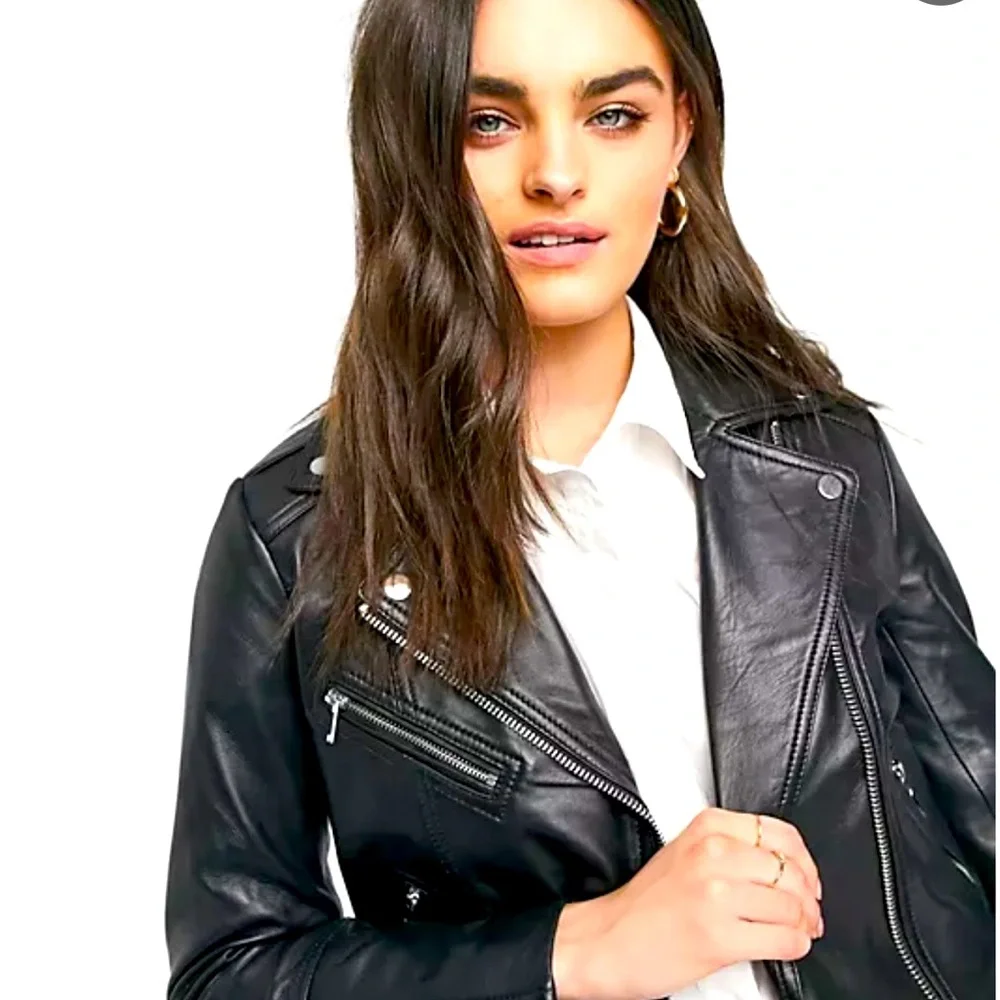 Lab London Genuine Lamb Leather biker jacket - Picture 7 of 8
